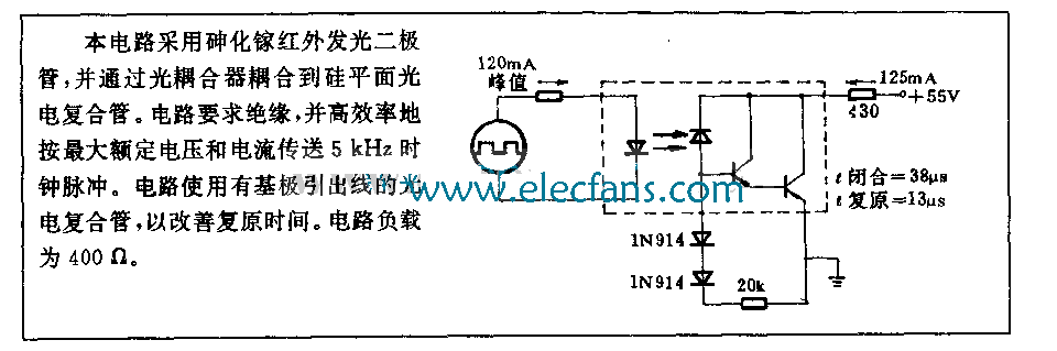 脈沖光電耦合器電路圖(能傳送5000HZ時鐘脈沖) http://www.brongaenegriffin.com