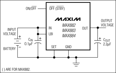 MAX882，MAX883，MAX884：典型工作電路
