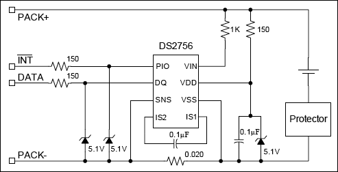DS2756:典型工作電路 DS2756:典型工作電路