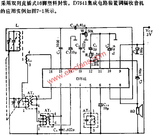 D7641單片調(diào)幅收音機(jī)電路的應(yīng)用  www.brongaenegriffin.com