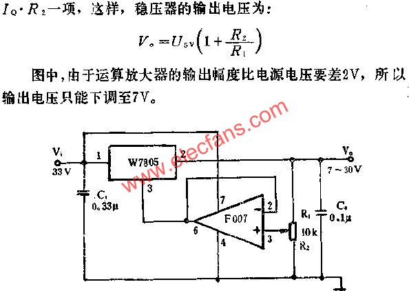 7~30V可調(diào)輸出電壓應(yīng)用線路圖  www.brongaenegriffin.com