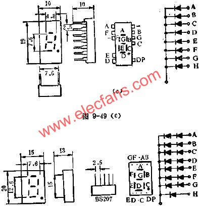 LED數(shù)碼管的管腳外引線排列電路圖  www.brongaenegriffin.com