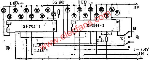 20位LED指示器的應用電路圖  www.brongaenegriffin.com