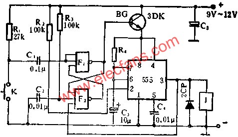 555電路組成低功耗定時器電路圖  www.brongaenegriffin.com