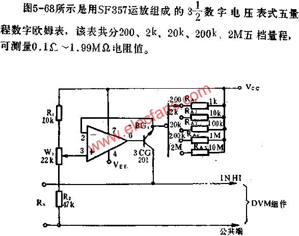 DVM五量程歐姆表電路圖  www.brongaenegriffin.com