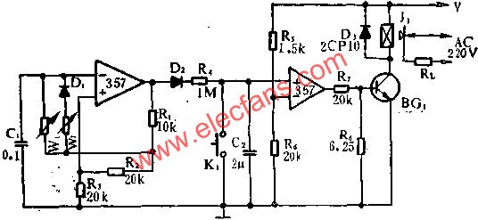 SF357運(yùn)放組成的定時(shí)器電路圖  www.brongaenegriffin.com