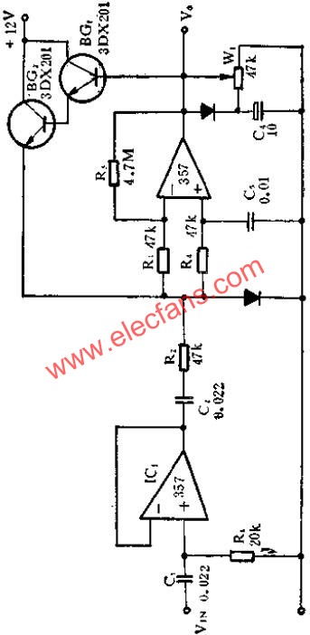 SF357運放組成的AGC放大器電路圖  www.brongaenegriffin.com