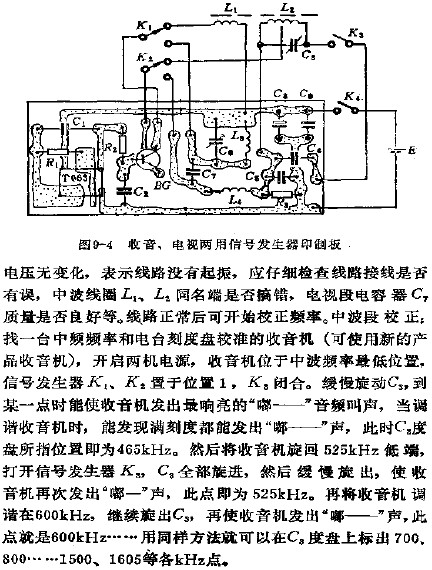 收音、電視兩用信號發(fā)生器印制板