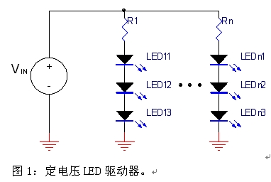 圖1：定電壓LED驅(qū)動器。