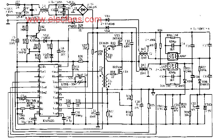 用KA7522D作為控制器的32W雙管熒光燈電子鎮(zhèn)流器電路 http://www.brongaenegriffin.com