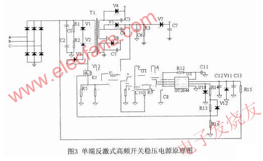 單端反激式開關(guān)穩(wěn)壓電源原理圖 www.brongaenegriffin.com