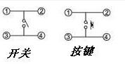 四腳按鍵開關(guān)_四腳按鍵開關(guān)引腳圖_四腳按鍵開關(guān)接線圖