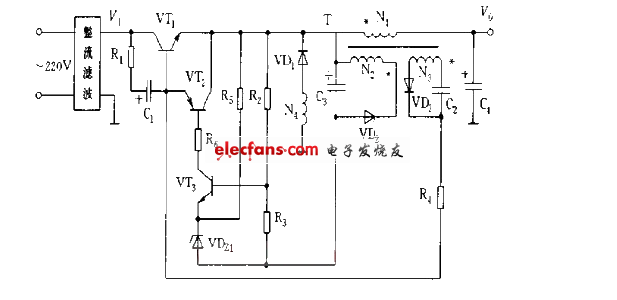 串聯(lián)型開(kāi)關(guān)電源電路圖