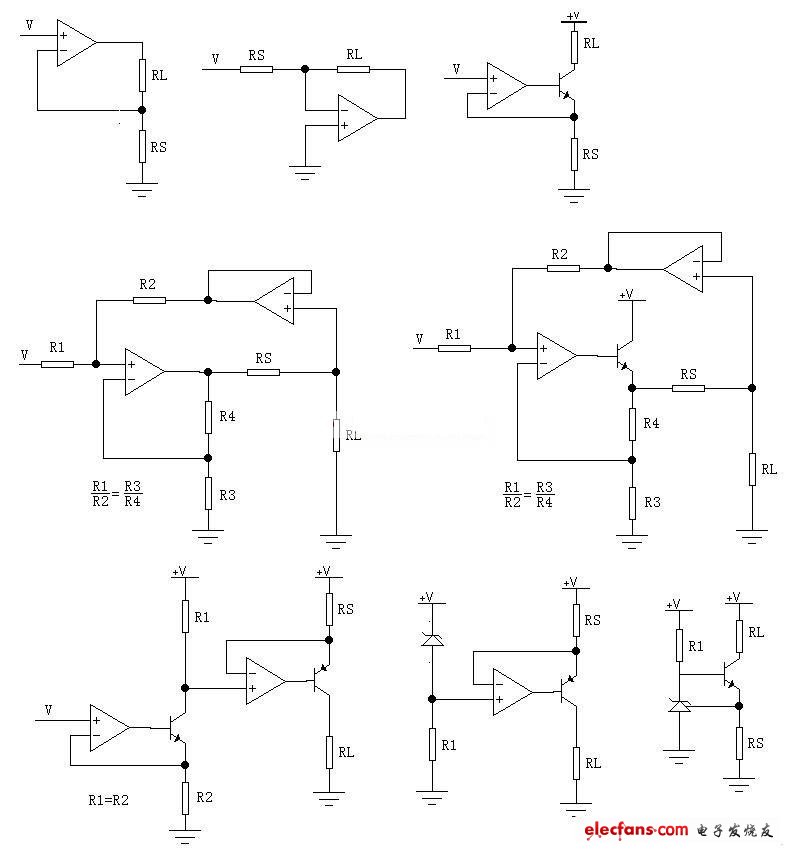 六種V/I轉換和恒流源電路