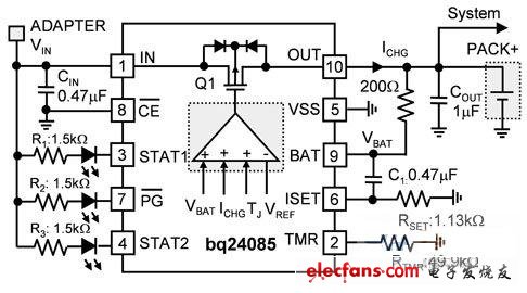 電池充電器應(yīng)用電路