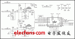 圖5. 兩路麥克風(fēng)的放大器電路。