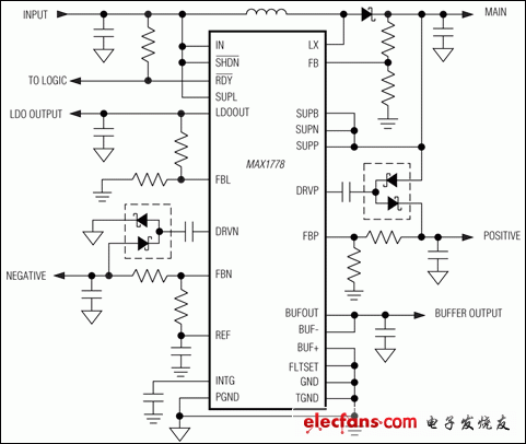MAX1778，MAX1880，MAX1881，MAX1882，MAX1883，MAX1884，MAX1885：典型工作電路