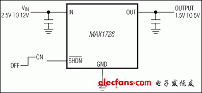 MAX1725，MAX1726：典型工作電路