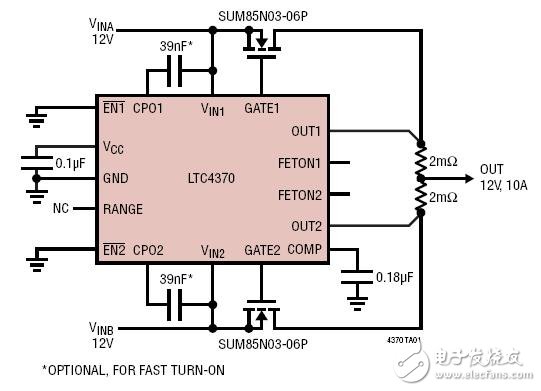 12V、10A負載均分電路圖