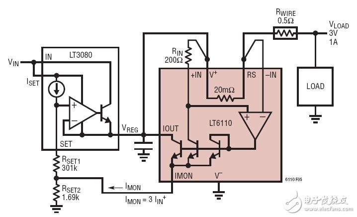 采用電流基準(zhǔn)的LDO線損補償電路圖