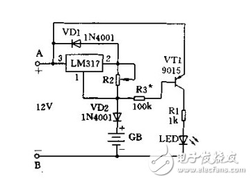 簡(jiǎn)易恒流充電電路設(shè)計(jì)圖