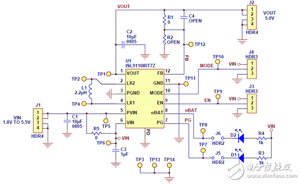 基于ISL911x高度集成升降壓電源電路設(shè)計(jì) —電路圖天天讀(53)