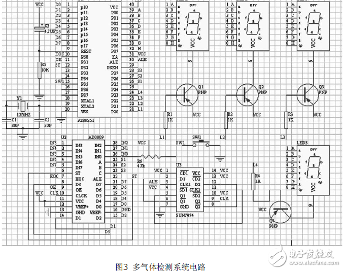 采用AT89C51多氣體檢測(cè)系統(tǒng)電路設(shè)計(jì)