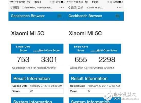 驚現(xiàn)洪荒之力？小米5c跑分出現(xiàn)：八核設(shè)計+首發(fā)松果處理器