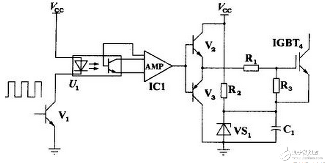 HCPL316J 可以驅(qū)動 150 A/1200 V 的 IGBT ，光耦隔離， COMS/TTL 電平兼容，過流軟關(guān)斷，最大開關(guān)速度 500 ns ，工作電壓 15 ～ 30 V ，欠壓保護。輸出部分為三重復(fù)合達林頓管，集電極開路輸出。采用標(biāo)準 SOL-16 表面貼裝。