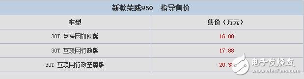 榮威950怎么樣？互聯(lián)網(wǎng)汽車智能系統(tǒng),多功能冷藏手套,售價(jià)區(qū)間為16.88-20.38萬(wàn)元