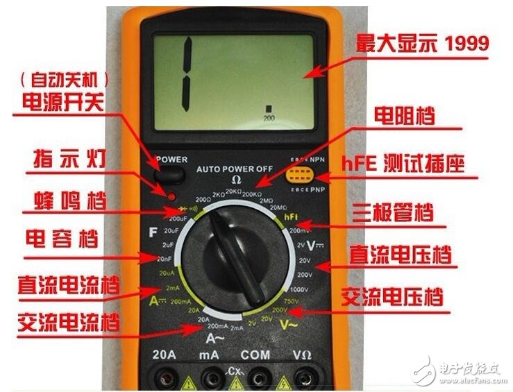 數(shù)字萬用表使用方法及測試電流、電容、二極管的方法解析