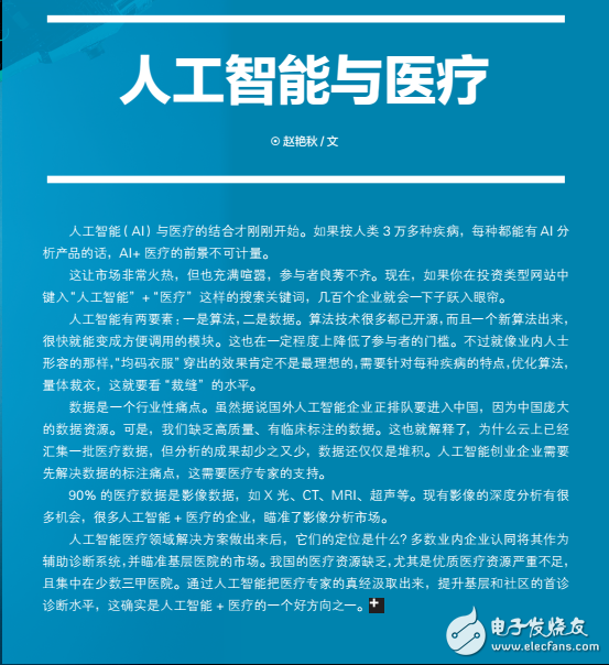 AI+醫(yī)療前景不可計量