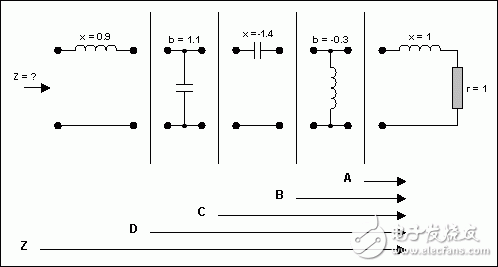 圖9. 將圖8網(wǎng)絡(luò)中的元件拆開進(jìn)行分析