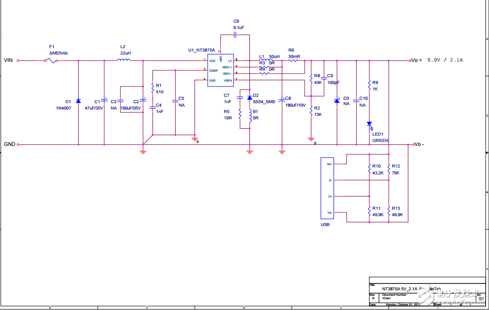 NT3875A-5V-2.1A-SCH