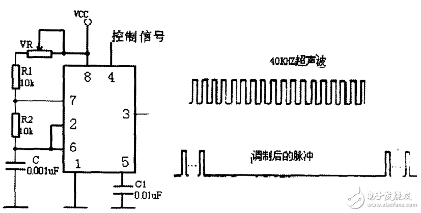 基于CD4053、CX20106的超聲波傳感器應(yīng)用電路圖