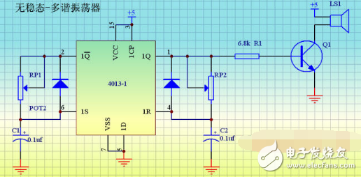 cd4013無(wú)穩(wěn)態(tài)工作方式及無(wú)穩(wěn)態(tài)電路應(yīng)用