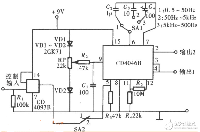 cd4046應(yīng)用電路圖大全(金屬探測儀/頻率計(jì)/充電器/信號發(fā)生器)
